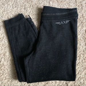 Armani Exchange sparkly black jogger pants